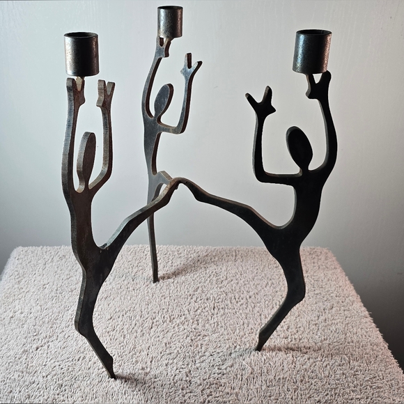 Vintage Steel Candelabra Attributed to John R Keyser Ballerini Series - Picture 10 of 11